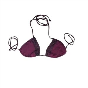 BECCA Bikini Top Swim Wine Red String Bikini sz M
